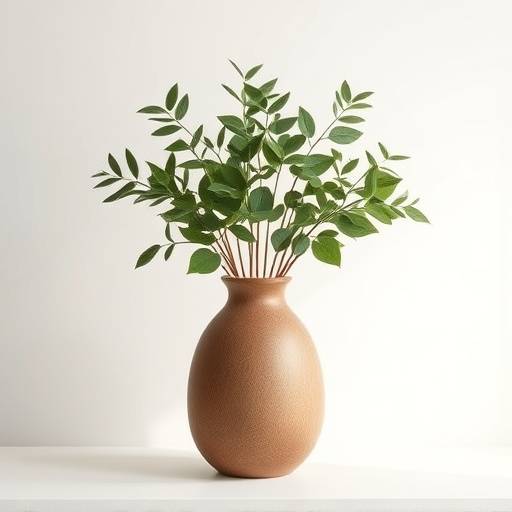 Planta Pau Brasil em um vaso moderno de cor neutra