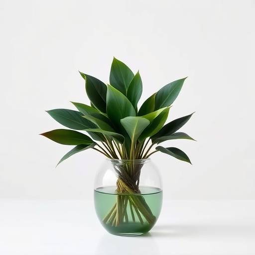 Zamioculca verde escura em um vaso minimalista